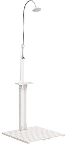 INLIFE Doccia da Giardino Bianca in Legno Casa e Giardino, Piscine e Spa (6,65KG)