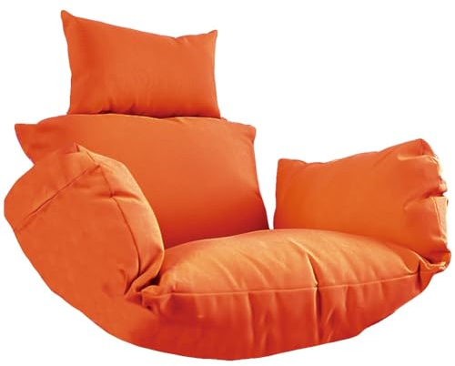 DONGXIAO Hängekorb Hängesessel Universalkissen wasserdichtes Kissen mit Kissen Eierstuhl Rattansofa Sitz Garten Ersatzkissen mit Armlehnen passend for alle Arten von Sitzen(Color:Orange)