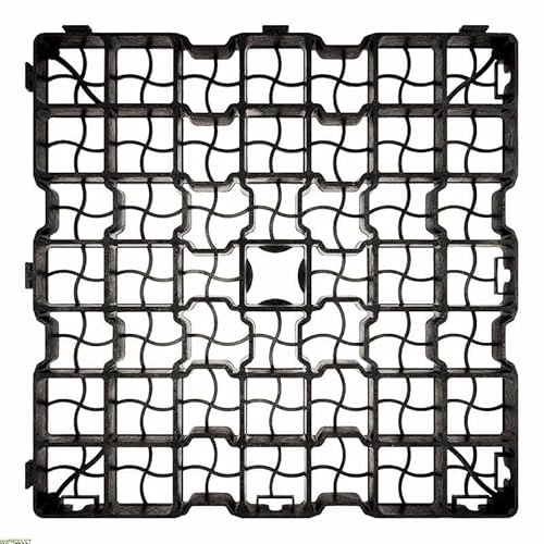 PROFIPLASTIC, Rasengitter, Größe: 50 x 50 cm Rasen Platten - Schwarz 10m2 - Gehwegplatten, PaddockPlatten, Kiesmatten, Kiesgitter, Kunststoff, ProfiSystem G4 max