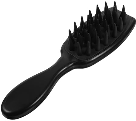 Kopfhautmassagekamm für Dusche, Kleine Shampoobürste, Schwarz | Abs und Tpe, Leichte Bauweise, Sanfte Reinigung, Modernes Design, für Haarwäsche und Kopfhautpflege