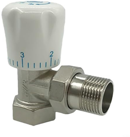 Zuverlässige Temperaturregulierung, 15 mm x 34 Winkel, Heizkörperventil mit Thermostatkopf (B)