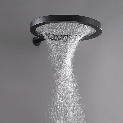 GLYYR Pommeau de Douche à Effet Pluie en Acier Inoxydable 50cm, Grand Pommeau de Douche Fixes, Pommeau Douche Pluie Economie, Tête de Douche Anti Calcaire, Pommeau Universelle