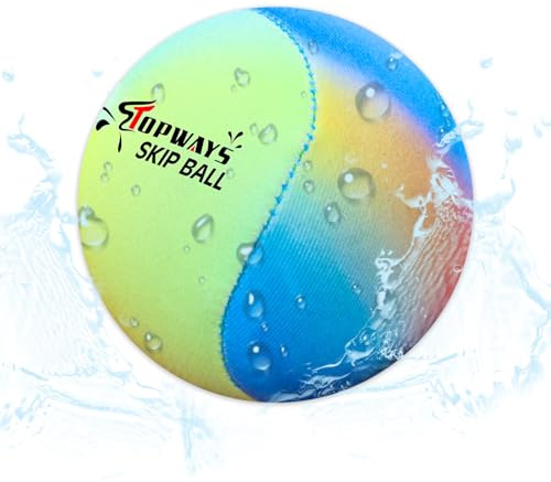 TOPWAYS Beach Toys, Beach Pool Bouncying Ball, Water Skip Ball, Swimming Water-Proof Toys, Pool Games for Kids & Adults (Dazzling Colours)