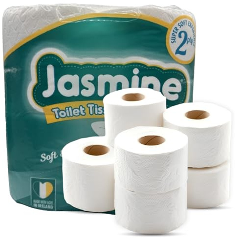 Ultra Soft Toilet Roll Bulk, 2 Ply Toilet Paper, 4 Toilet Rolls with 200 Sheets Each, Strong & Absorbent Tissue Paper for Home, Office & Commercial Use