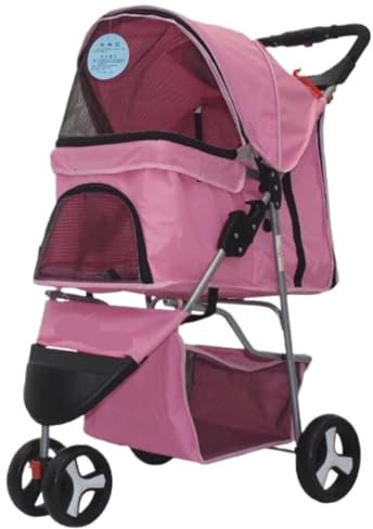 LZHUYE Poussette pour Chien, Poussette pour Chien, Poussette pour Chat, Poussette pour Chien, Poussette pour Animaux de Compagnie avec Roues, Chariot de Transport pour Chat, Chariot de Voyage pliab