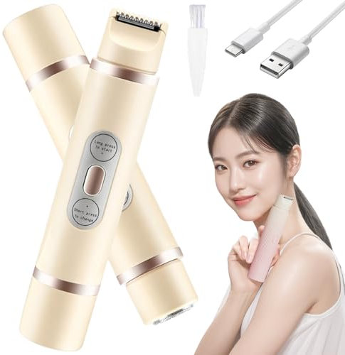 The Bikini Trimmer,2025 Neu Dual Head Shaver Women,Bikini Trimmer für Frauen Schamhaare,2 in 1 Eletctric Rasierer für Frauen,IPX7 Wasserdicht Bikini Trimmer für Achselbein Arm Körper Gesicht (F)