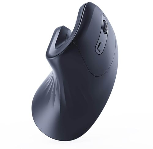 Gembird Ergonomische Kabellose Optische Maus, Vertikales Design für Weniger Handgelenkbelastung, Ideal für Büro und Zuhause, DPI Einstellbar, Schwarz