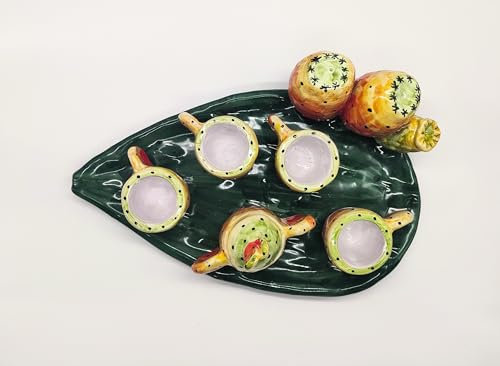 Generico Set Tazzine da Caffè con Vassoi, Zuccheriera 10x10 cm, Tazzina 5x5 cm, Vassoio 10x16 cm