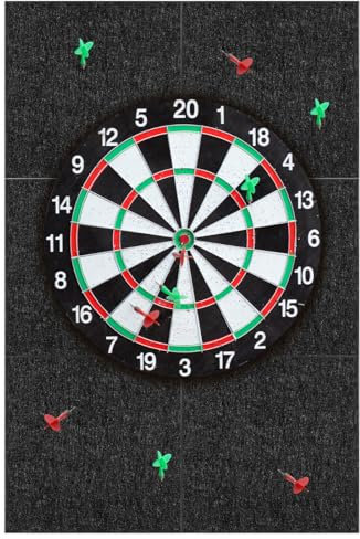 Yuragim Dart Wandschutz, Filz-Dartboard-Wandschutz, 6 Stück Dart Schutzwand Selbstklebend 30*30cm, Wandumrandung für Dartboard, Filz-Wandfliesen, Kork-Dartboard-Rückseite, Dartscheibe Zubehör, Schwarz