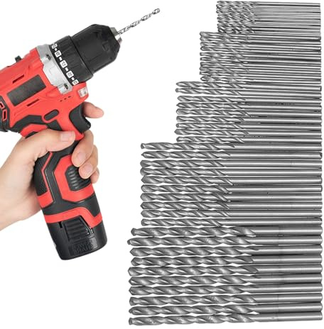 Set Di Bit Di Perforazione-Funzionisti In Acciaio Ad Alta Velocità 50pcs, 1-3 Mm Multifunzionale | Punti Di Perforazione A Torsione Per Acciaio, Ferro, Alluminio, Rame, Trapano A Torsione In Acciaio C