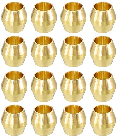 QUARKZMAN 60 Pz Adatto per Tubo OD 3mm (1/8) Manicotto a Compressione Ottone Ghiera Raccordo Compressione Ottone per Tubo Acqua Olio Aria