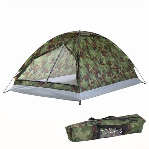 Camouflage-Zelt für 1 2 Personen, leicht, mit Fiberglas-Stangen und Netzdach für verbesserte Belüftung (2 Personen)