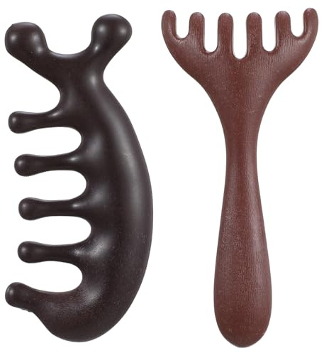 Guduling 2 Pcs Wood Scalp Massager,Wooden Scalp Massage Comb,Massage Comb for Head & Body Massages, No Static, Gua Sha Therapy, Stress Relief Hair Care for Men & Women