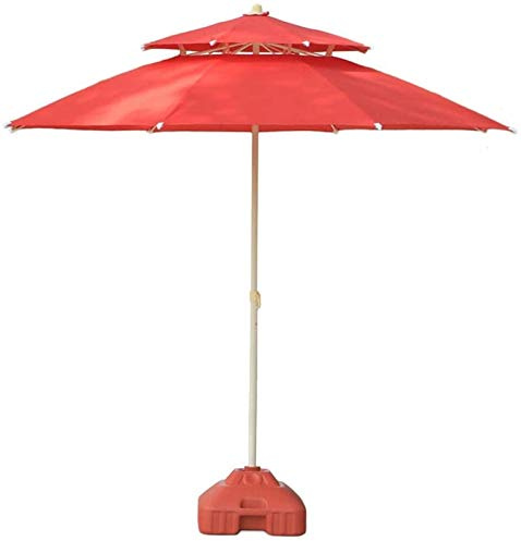 Ombrellone da esterno con doppia parte superiore, impermeabile e resistente ai raggi UV, per spiaggia, piscina, giardino, tettoia rotonda con base robusta
