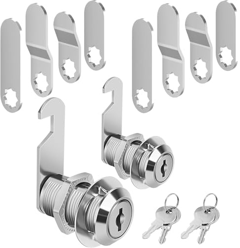 2 Pcs Cabinet Locks, 16mm Security Mailbox Locks, Post Box Lock, Letterbox & Mailbox Cam Lock with Key for Postbox Toolbox Drawers Dresser Cupboard Door Furniture