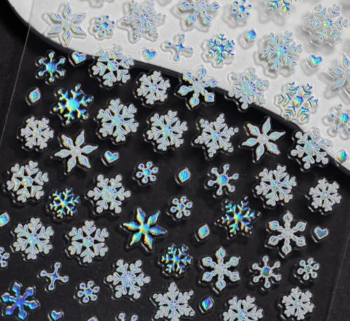 Nagelsticker Weihnachten, Selbstklebende Nagelaufkleber, 3D Nail Art Sticker, Nägel zum Aufkleben für Kinder, Nagel Dekoration für Mädchen, DIY Maniküre Aufkleber (B)