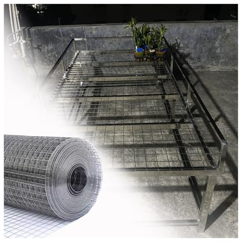 304 Stainless Steel Wire Mesh 3cm/1.5mm Garden Protection Trellis for New Plants Durable Metal Grid for Bird Enclosure Garden Fencing (0.5x1)