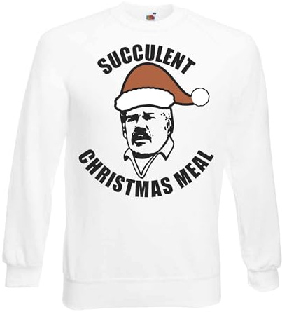 Succulent Christmas Chinese Meal Christmas Jumper Democracy Manifest | (UK, Alpha, XL, Regular, Regular, White)
