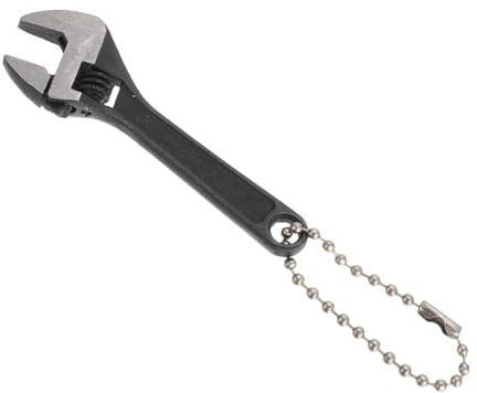 sourcing map Mini chiave regolabile da 6,3 cm, in acciaio 45#, con annerimento, piccola chiave regolabile a ganascia larga con portachiavi per riparazioni domestiche e micro attrezzature auto, nero