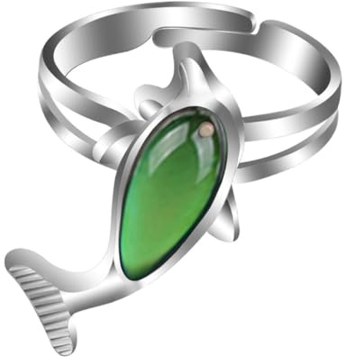 ifundom Stimmungsring Delfin Design Farbwechsel Temperaturreaktiv Damen Ring Alloy Langlebig Modisch Vielseitig Schmuck Finger Dekoration Festival Geeignet