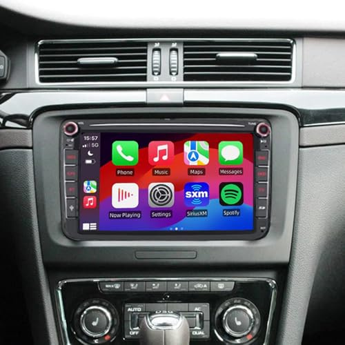 Doppel Din Radio for Skoda Superb 2008-2015 mit Wireless Carplay Android Auto, 9 Zoll Touchscreen Car Display Bluetooth Upgrade Radio DSP GPS Navi Android 14 WiFi Rückfahrkamera FM/RDS SWC 2+32G