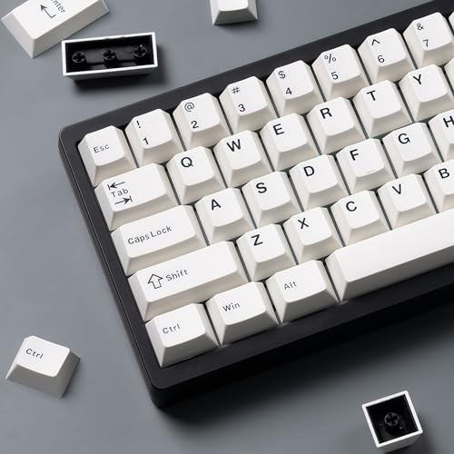 dagaladoo Double Shot PBT keycaps White, Cherry Profile Keyboard Keycaps | Custom keycaps full size 126-keys Set for 60% 65% 75% 100% Cherry-MX switch Mechanical Keyboard