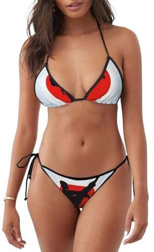 THFDDCFV Taekwondo Design Print Women's Two Piece Bikini Swimsuit for Beach, Pool Outdoor Use Black