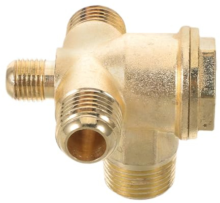 Kisangel Air Compressor Check Valve G3/8 Threaded 4-Way One-Way Valve 13.5/9/13.5mm Alloy Pneumatic Tool Replacement for Industrial and Home Air Compressor Accessories
