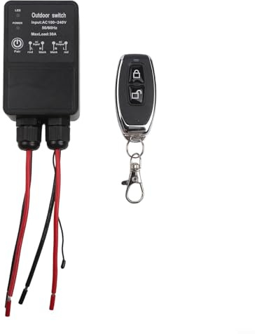 Remote Control Switch 30A Wireless Radio Controller AC110-240V IP65 Weatherproof for Farm Lights Fan(A)