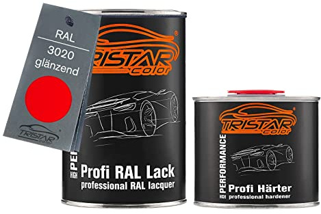 RAL 3020 Verkehrsrot brillant Pot de peinture automobile 2K 1,5 litre / 1500 ml durcisseur inclus
