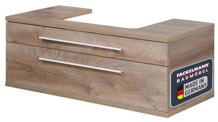 FACKELMANN Waschtischunterschrank Stanford mit Beckenausschnitt/Soft-Close-System/Maße (B x H x T): ca. 110 x 41 x 50 cm/hochwertiger Badschrank/Korpus: Braun hell/Front: Braun hell