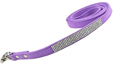Newtensina Haustiere Leinen Wildleder weiche Welpen Leine Hundeleine mit Diamante für Hunde - 4ft
