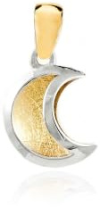Monde Petit Anhänger Damen & Kinder Mond - Bicolor 9 Karat (375) - Geschenkbox - Garantiezertifikat
