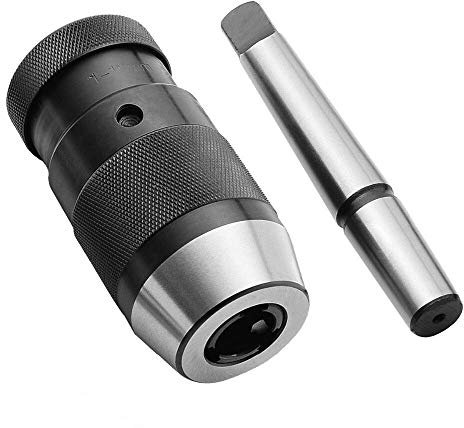 TOOLSTAR Kedless Bohrfutter, 5–22 mm, selbstspannend, Schnellspanner, Bohrfutter B22 und MT2 (15 mm) Dorn für Drehmaschine, elektrische Bohrmaschine