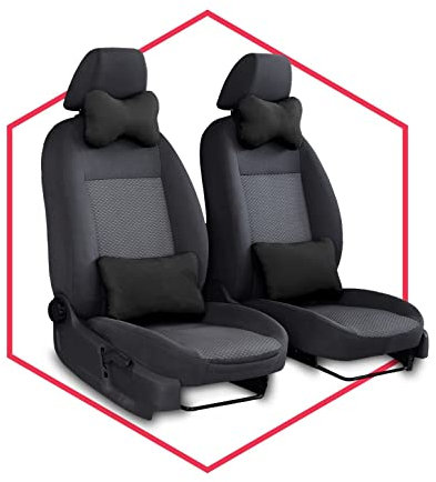 Saferide Nackenkissen und Rückenkissen 2X Set für Auto Lendenkissen Reisekissen Schwarz