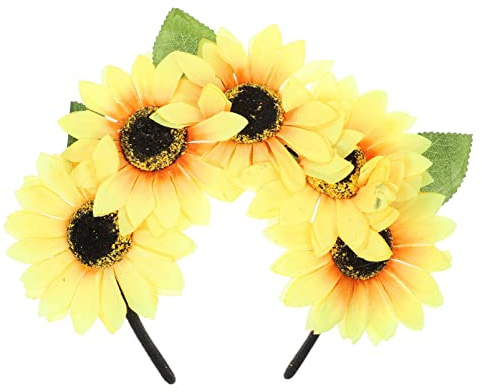 Lurrose Sonnenblumen Haarband Damen Elastisches Bohemian Stirnband Für Party Kostüm Urlaub Festival Fotografie Accessoire