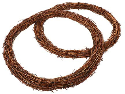 Healifty 2pcs Rattan Wreath Ring 12 Inch Wreath Base for Outdoor Indoor Christmas & Festival Decoration