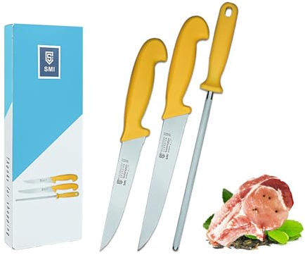 SMI 3 Pièces Set Couteau Boucher Solingen Fusil à Aiguiser Couteau Cuisine Acier Inoxydable Couteau De Chef