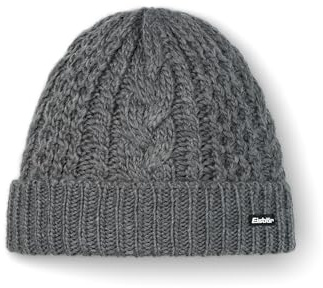 Eisbär Mütze Damen Afratos - Merino Wollmütze für Frauen mit Fleece schützt vor Kälte und Wind - Strickmütze mit Umschlag Beanie mit Zopfmuster Bequeme Haube für Immer