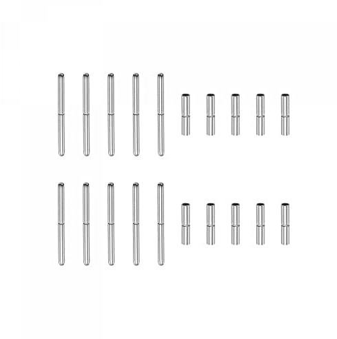 sourcing map 10pcs Watch Strap Tubes Pins 1.2mm Tube Dia 12mm Pin Length Stainless Steel Connecting Shaft for Watch Band Repairing Replacement