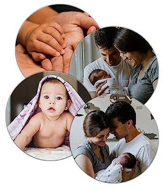 Panorama Personalisierter Magnete Rund 8x8 cm - Packung mit 4 Einheiten - Magneto für Magnettafel, Selbst Gestalten - Kühlschrank mit Foto - Geschenk Lustige