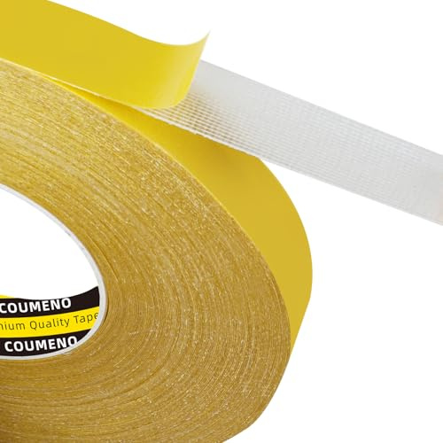 COUMENO Double Sided Tape Heavy Duty 0.8in X164FT Super Thin Double Sided AdhesiveTape Strong Sticky Mounting Tape for Fixed Carpet, Paste Photos, Wall