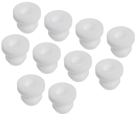 sourcing map 20Pcs Snap Rubber Grommet Hole Plug Mount Dia 8.5mm ID 6mm H 9mm Seal Anti-Scratch for Electrical Box Cable Pipe White
