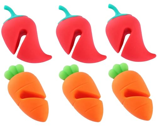 Silikon Deckelheber 6 Stück Topf Pfanne Überlaufstopper Schutz Spill Stopper Topfdeckelheber Deckel Offen Halten Hitzebeständige Halterung Küchenhelfer für Suppentopf Kochtopf