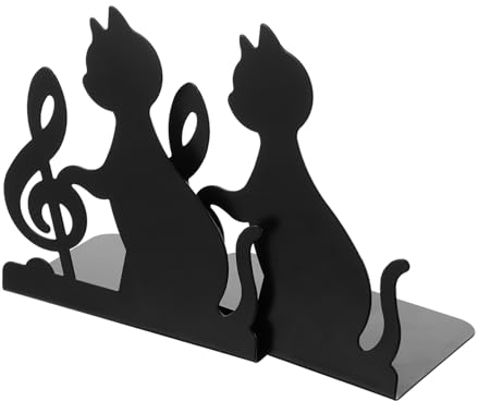 1 Paar Schwarze Katze buchstütze bookend buchstützen Bücherdekoration Buch ständer Metall Buch regale buchstuetze kind Schreibtisch Bücherregal Lesestoff schmücken Büro Bücherstand