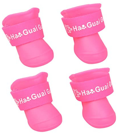 GRIRIW Regenstiefel Für Haustiere Für Hunde Und Welpen Bequem PVC-Material Größe Candy