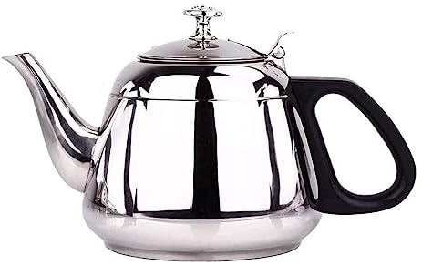 OUYUE Bouilloire Sifflante 1L Cuisinière Thé Bouilloire en Acier Inoxydable Cuisinière Théière Cuisinière À Induction Fond Plat Maison Théière Bouilloires Théières pour Cuisinière Bouilloire à Flûte