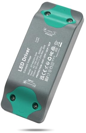 DUSKTEC Trafo 230V auf 24V DC, LED Netzteil 30W, Treiber 1,25A, Power Supply Driver 50/60Hz, Transformator Konstantspannungs für Gleichstrom Beleuchtung Strip