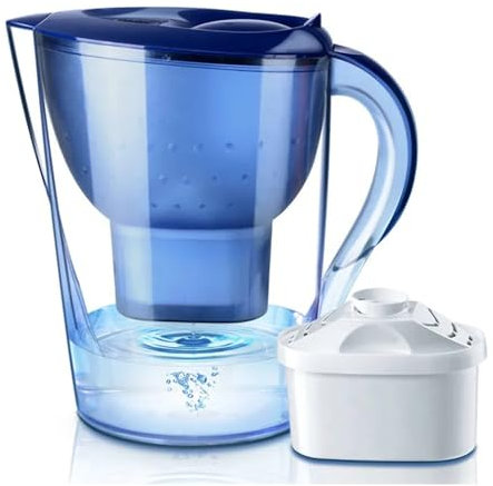 Jarra de agua alcalina de 3,5 L, jarra de filtro de agua activada con filtro de fluoruro, sistema ionizador de 7 etapas para aumentar los niveles de pH, sin BPA, purifica tu agua hoy