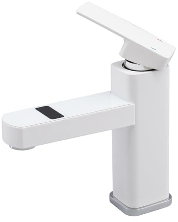 vinnyooc Waschbeckenarmatur, G1/2, Waschbeckenarmatur, Einhebelmischer mit digitaler LED-Anzeige, Temperaturanzeige 0 – 99 °C, für Küchen, Duschen